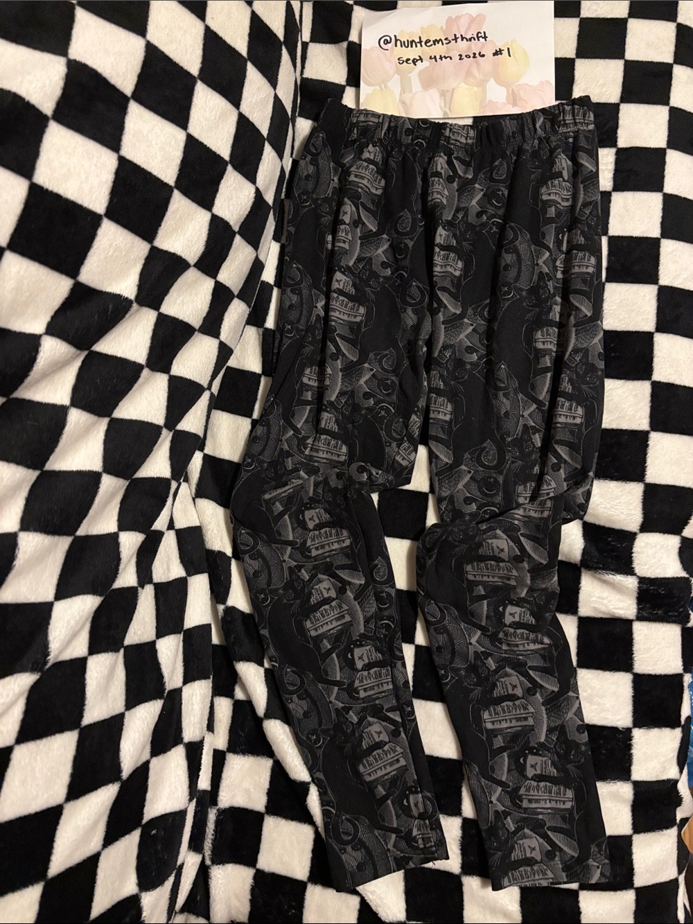Ladies small black cat leggings